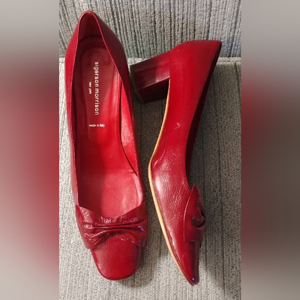 Sigerson Morrison red leather pumps